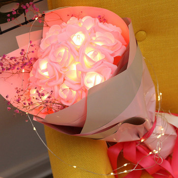 Rose Fairy Light Holiday Light Light Τεχνητό λουλούδι για Δωμάτιο σπιτιού Διακόσμηση γαμήλιου πάρτι Αγίου Βαλεντίνου USB/Battery Powered Navidad