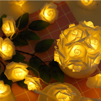 Rose Fairy Light Holiday Light Light Τεχνητό λουλούδι για Δωμάτιο σπιτιού Διακόσμηση γαμήλιου πάρτι Αγίου Βαλεντίνου USB/Battery Powered Navidad