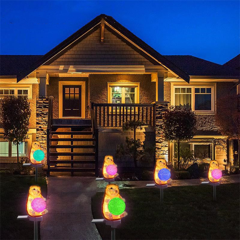 Saules gaismas āra pūce vāvere dzīvnieks saules dārza gaismas ar saules enerģiju darbināmas zāliena lampas ūdensizturīgas saules gaismas dārza dekorēšana