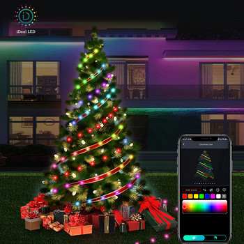 5/10/20M RGB IC LED Fairy Light Έξυπνη εφαρμογή Bluetooth Έλεγχος USB LED String Φωτιστικό Αδιάβροχο Χριστουγεννιάτικο Διακοσμητικό Φωτάκια γιρλάντα