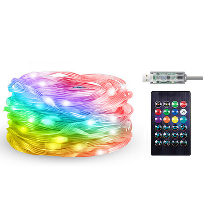 5/10/20M RGB IC LED Lumină zână Smart Bluetooth APP Control USB LED String Lampă Impermeabil Decoratiuni de Crăciun Ghirlande luminoase