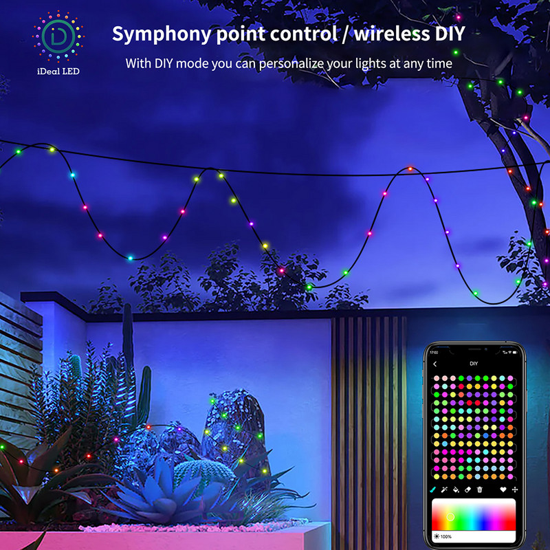 5/10/20M RGB IC LED Lumină zână Smart Bluetooth APP Control USB LED String Lampă Impermeabil Decoratiuni de Crăciun Ghirlande luminoase