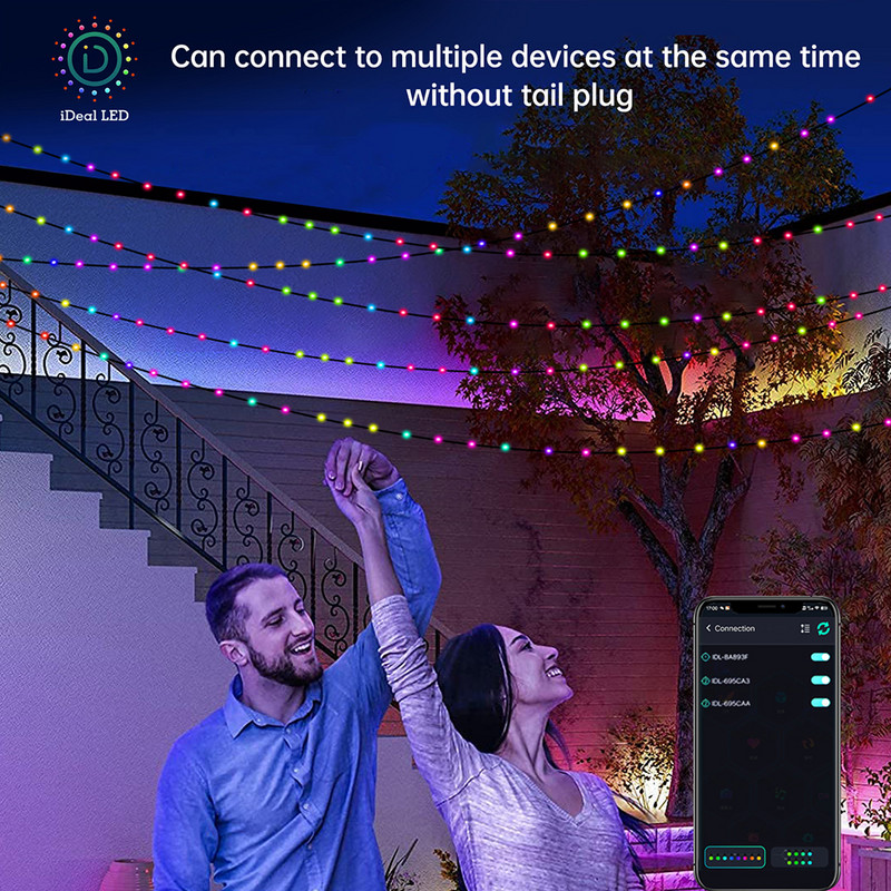 5/10/20M RGB IC LED Lumină zână Smart Bluetooth APP Control USB LED String Lampă Impermeabil Decoratiuni de Crăciun Ghirlande luminoase
