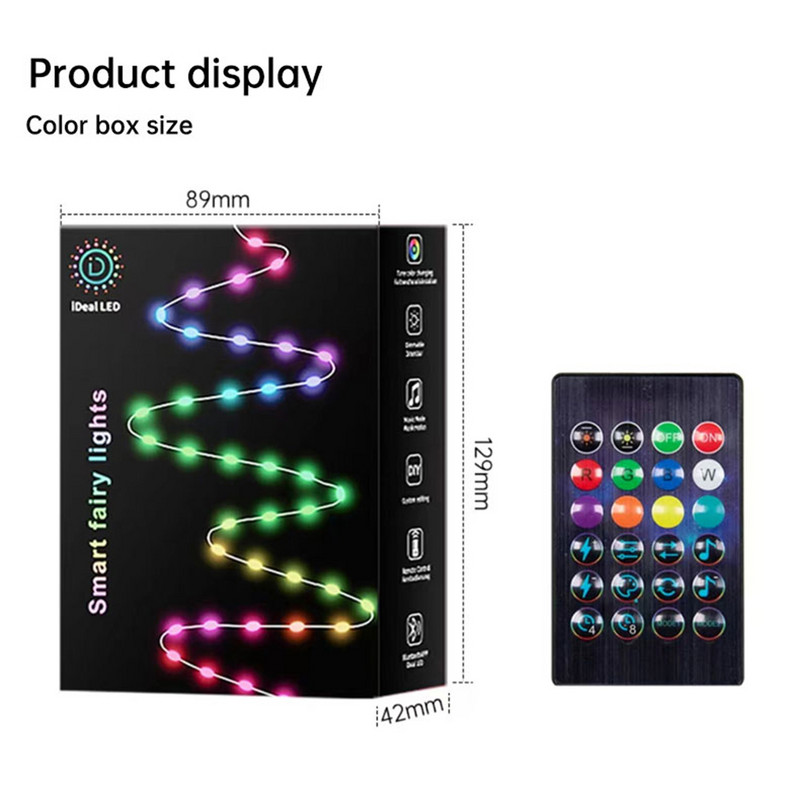 5/10/20M RGB IC LED Lumină zână Smart Bluetooth APP Control USB LED String Lampă Impermeabil Decoratiuni de Crăciun Ghirlande luminoase
