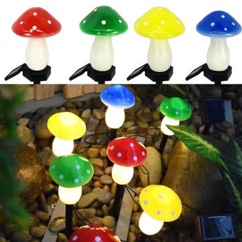 Solar Powered Mushroom Lights for Outdoor Waterproof Garden Pathway Landscape