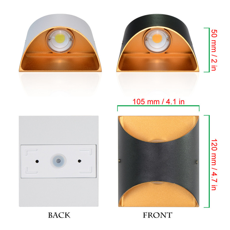 6 W LED sienas gaisma āra ūdensnecaurlaidīga IP65 verandas dārza sienas lampa un iekštelpu guļamistabas gultas apdare Alumīnija apgaismojuma lampa