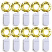 Paket od 10 Led bajkovitih svjetala Žaruljice na baterije Krijesnica Zvjezdana mjesečeva svjetla za DIY svatove Spavaća terasa Božić