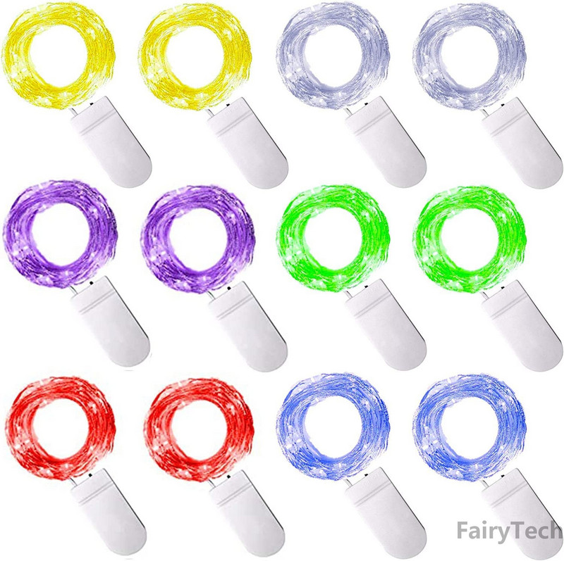 Paket od 10 Led bajkovitih svjetala Žaruljice na baterije Krijesnica Zvjezdana mjesečeva svjetla za DIY svatove Spavaća terasa Božić