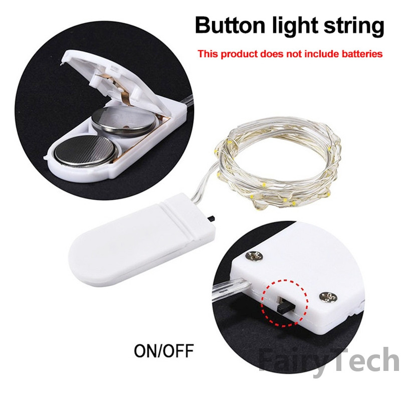 Paket od 10 Led bajkovitih svjetala Žaruljice na baterije Krijesnica Zvjezdana mjesečeva svjetla za DIY svatove Spavaća terasa Božić