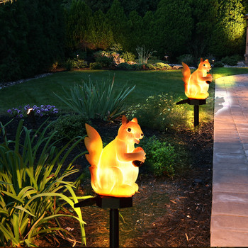 Ηλιακά φωτιστικά εξωτερικού χώρου Αδιάβροχα ηλιακά LED Σκίουρος Ζώο διακοσμητικά φωτιστικά κήπου Αυλή Τοπίο Φωτισμός Πασσάλων