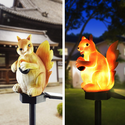 Saules gaismas āra ūdensizturīgi ar saules enerģiju darbināmi LED vāveres dzīvnieki dekoratīvās lampas dārza pagalma ainavas apgaismojuma likmes