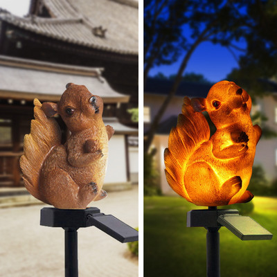 Saules gaismas āra ūdensizturīgi ar saules enerģiju darbināmi LED vāveres dzīvnieki dekoratīvās lampas dārza pagalma ainavas apgaismojuma likmes