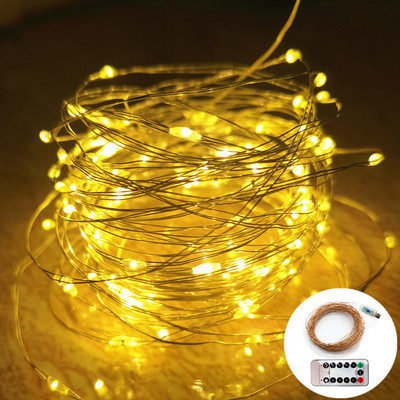 LED pasaku stīgu gaismas Ziemassvētku rotājumi tālvadības pults USB kāzu vītnes aizkars 10 m lampas brīvdienas guļamistabai āra DIY