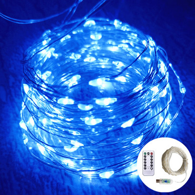 LED pasaku stīgu gaismas Ziemassvētku rotājumi tālvadības pults USB kāzu vītnes aizkars 10 m lampas brīvdienas guļamistabai āra DIY