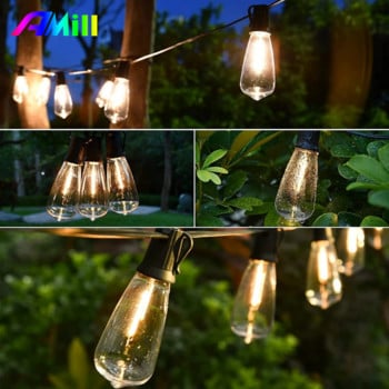 High Brighter Solar String Lights IP65 Waterproof Ramadan Home 30 Bulbs Retro Camping Outdoor Garland Garden Party Fairy Lamp