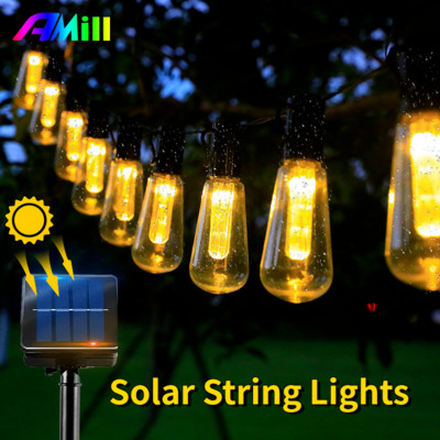 High Brighter Solar String Lights IP65 Waterproof Ramadan Home 30 Bulbs Retro Camping Outdoor Garland Garden Party Fairy Lamp