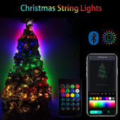 USB LED stīgu gaismas viedās lietotnes kontrolieris DIY Ziemassvētku eglītes vītne RGB adresējamas pasaku gaismas 5 m 10 m 15 m 20 m dzimšanas dienas dekors