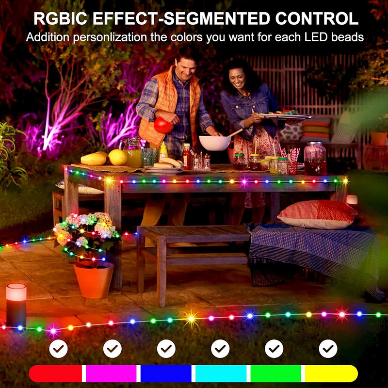 USB LED stīgu gaismas viedās lietotnes kontrolieris DIY Ziemassvētku eglītes vītne RGB adresējamas pasaku gaismas 5 m 10 m 15 m 20 m dzimšanas dienas dekors