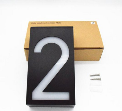 Lauko sieninis saulės šviesos diodų šviesos namo numerio apšvietimas durų plokštės automatinė lempa lauko apšvietimo verandos šviestuvai su saulės baterija