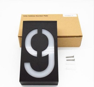 Lauko sieninis saulės šviesos diodų šviesos namo numerio apšvietimas durų plokštės automatinė lempa lauko apšvietimo verandos šviestuvai su saulės baterija