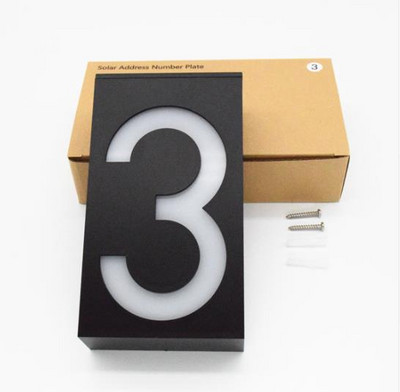 Lauko sieninis saulės šviesos diodų šviesos namo numerio apšvietimas durų plokštės automatinė lempa lauko apšvietimo verandos šviestuvai su saulės baterija