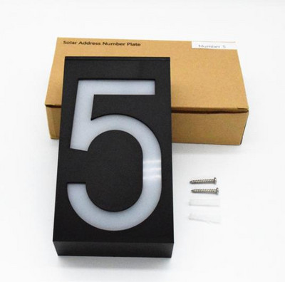 Lauko sieninis saulės šviesos diodų šviesos namo numerio apšvietimas durų plokštės automatinė lempa lauko apšvietimo verandos šviestuvai su saulės baterija