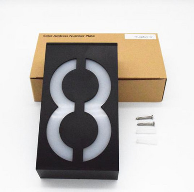 Lauko sieninis saulės šviesos diodų šviesos namo numerio apšvietimas durų plokštės automatinė lempa lauko apšvietimo verandos šviestuvai su saulės baterija