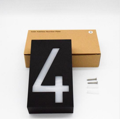 Lauko sieninis saulės šviesos diodų šviesos namo numerio apšvietimas durų plokštės automatinė lempa lauko apšvietimo verandos šviestuvai su saulės baterija