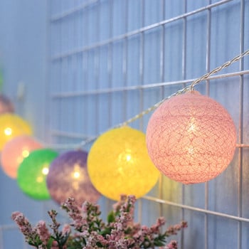 20 LED βαμβακερή μπάλα γιρλάντα String Lights Χριστουγεννιάτικα νεράιδα φωτιστικά κορδόνια για εορταστικό γάμο εξωτερικού χώρου Χριστουγεννιάτικο πάρτι διακόσμηση σπιτιού