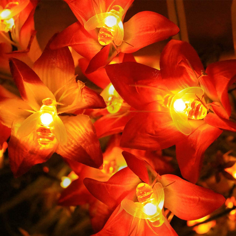 Saules bites gaismas LED saules āra gaismas ūdensnecaurlaidīgas medus bites dekors dārza saules āra gaisma kāzu dārza dekorēšanai