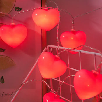 10 Led Red Love Heart Γαμήλιο κορδόνι Νεράιδα Ανοιχτό ροζ κοριτσάκι String Light Εσωτερικό γαμήλιο πάρτι διακόσμηση γιρλάντα για την ημέρα του Αγίου Βαλεντίνου