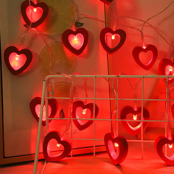 10 Led Red Love Heart Γαμήλιο κορδόνι Νεράιδα Ανοιχτό ροζ κοριτσάκι String Light Εσωτερικό γαμήλιο πάρτι διακόσμηση γιρλάντα για την ημέρα του Αγίου Βαλεντίνου