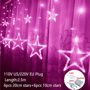 2,5 μέτρα Led String Lights Star Garland on window Curtain Διακόσμηση δέντρου εσωτερικού χώρου Απόκριες γάμου Χριστουγεννιάτικα νεράιδα φωτάκια