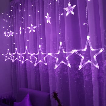 2,5 μέτρα Led String Lights Star Garland on window Curtain Διακόσμηση δέντρου εσωτερικού χώρου Απόκριες γάμου Χριστουγεννιάτικα νεράιδα φωτάκια