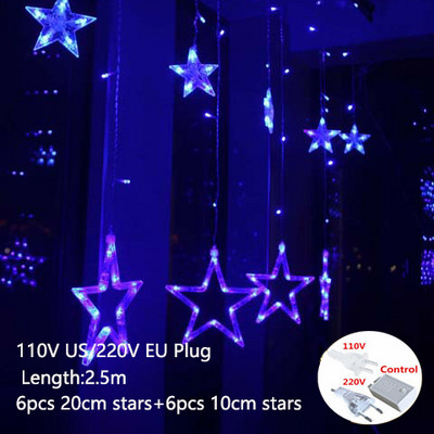 2,5 m-es Led Fényfüzér Csillagfüzér az ablakfüggönyön Beltéri fa dekoráció Halloween esküvői fény Karácsonyi tündérfények