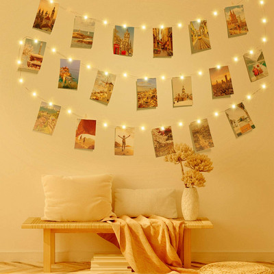 5M/10M 50-100 LED foto klip USB LED reťazové svetlá rozprávkové svetlo na batérie napájané girlandové svetlo vianočná dekorácia párty svadba