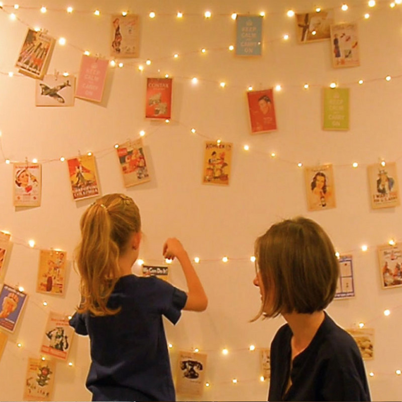 5M/10M 50-100 LED kopča za fotografije USB LED žičane svjetiljke Fairy Light Baterijski vijenac Svjetlost Božićna dekoracija Party Wedding