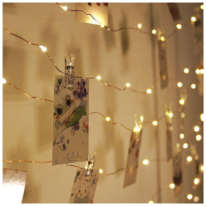 5M/10M 50-100 LED kopča za fotografije USB LED žičane svjetiljke Fairy Light Baterijski vijenac Svjetlost Božićna dekoracija Party Wedding