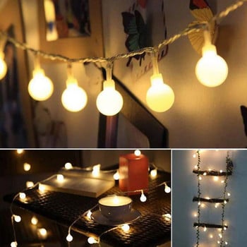 USB/Battery Power LED Ball Garland Lights Εξωτερική αδιάβροχη λάμπα νεραϊδού με κορδόνια Χριστουγεννιάτικα γιορτινά φώτα γάμου Διακόσμηση