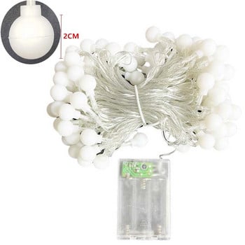 USB/Battery Power LED Ball Garland Lights Εξωτερική αδιάβροχη λάμπα νεραϊδού με κορδόνια Χριστουγεννιάτικα γιορτινά φώτα γάμου Διακόσμηση