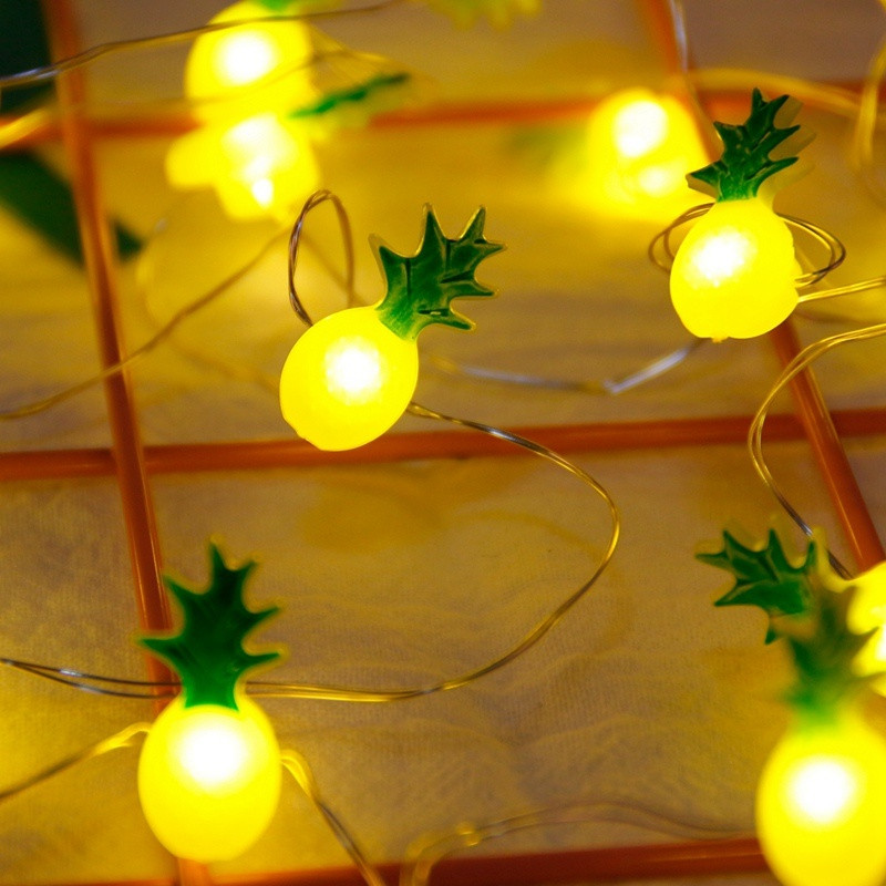 2 m Flamingo 20 LED animacinių filmų styginių šviesa Havajų vakarėlio dekoras Ananasų fėjos šviesos atogrąžų vakarėlio vestuvių gimtadienio šventės lempos