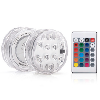 RGB LED потопяеми светлини IP68 Водоустойчива подводна нощна лампа за басейн Парти Сватбена коледна украса Светлина за дистанционно управление