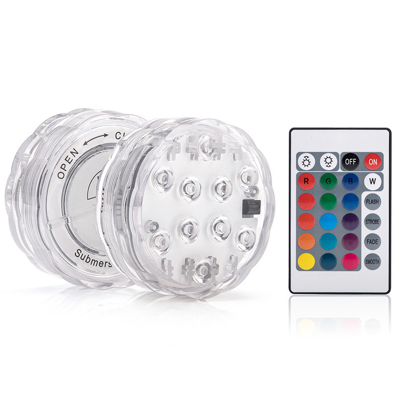 Lumini submersibile cu LED RGB IP68 Lampă de noapte pentru piscină subacvatică, pentru petrecere, nuntă, decorațiuni de Crăciun, cu telecomandă