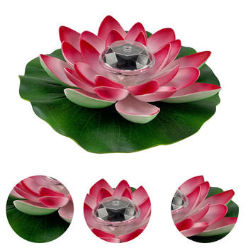 Διακόσμηση Εξωτερικών Φυτών Floating Pads Lotus Flower Lights Ηλιακά κεριά Pond Decor