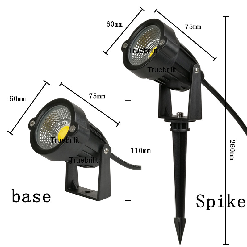 Jauna stila COB dārza zāliena lampa 220V 110V 12V āra LED spike Light 3W 5W Path Landscape ūdensnecaurlaidīgas vietas spuldzes