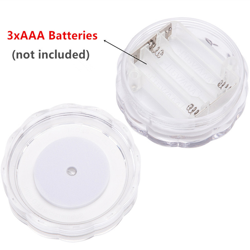 2gab. 10 LED iegremdējamie lukturi, ar tālvadību vadāmi RGB ar baterijām darbināmi zemūdens lukturi dārza baseina vāzes bļodu ballīšu dekorēšanai