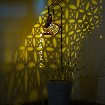 Ηλιακό ποτιστήρι φως Κρεμαστό βραστήρα Φωτιστικό φανάρι ρετρό τέχνης κούφιο ντους βροχής γκαζόν Φώτα κήπου Διακόσμηση κήπου