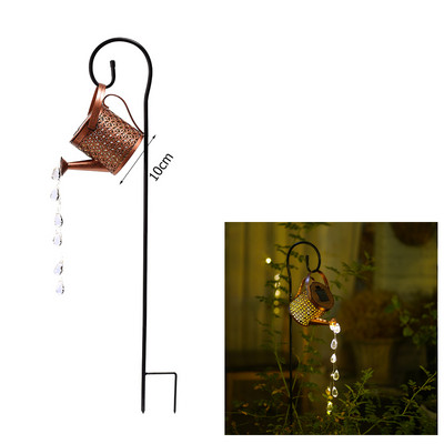 Napelemes locsolókanna világítás Függő vízforraló Lámpa fény Retro Art lámpa Üreges esőcsepp zuhany Gyep Kerti lámpák Kerti dekoráció