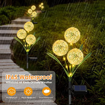 Ηλιακά Φωτιστικά Εξωτερικού Κήπου με 2 Τρόπους Ηλιακά Λουλούδια Πικραλίδα IP65 Αδιάβροχο Διακοσμητικό Φωτιστικό για Γαμήλια αυλή με γκαζόν κήπου