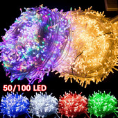 10M LED-es tündérfényfüzér vízálló kültéri, beltéri kerti karácsonyi buli koszorús lámpafüzér otthoni hálószoba esküvői dekoráció
